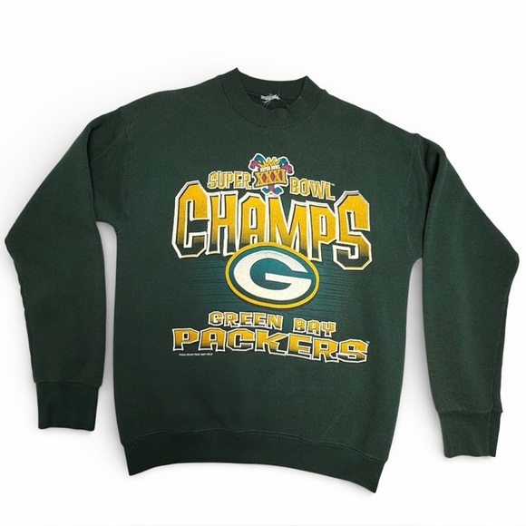 Tops - Vintage 1997 Green Bay Packers Super Bowl XXXI Champs Sweatshirt Woman M-NFL 90s